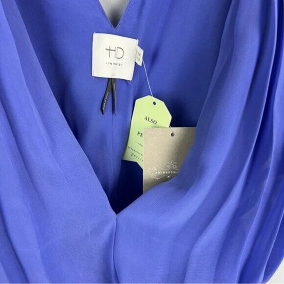 NWT Anthropologie HD in Paris Lavana V-Neck Fit & Flare Tie Waist Dress Size 6 - Picture 7 of 9